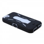 Wholesale iPhone 5 5S Armor Hybrid Case with Stand (Black-White)